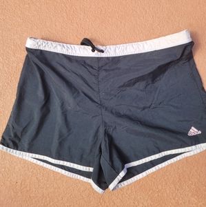 Black with pink trim Adidas women’s athletic shorts in Large